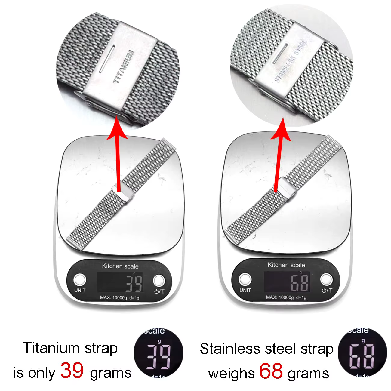 THEAGE Bracelet de montre en maille de titane pour hommes et femmes
