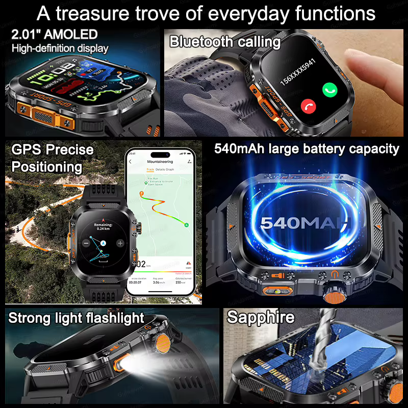 GUHUAVMI 2025 nouveau double bande GPS natation montre intelligente boussole IP68 professionnel étanche Sport Bluetooth appel montres intelligentes pour hommes