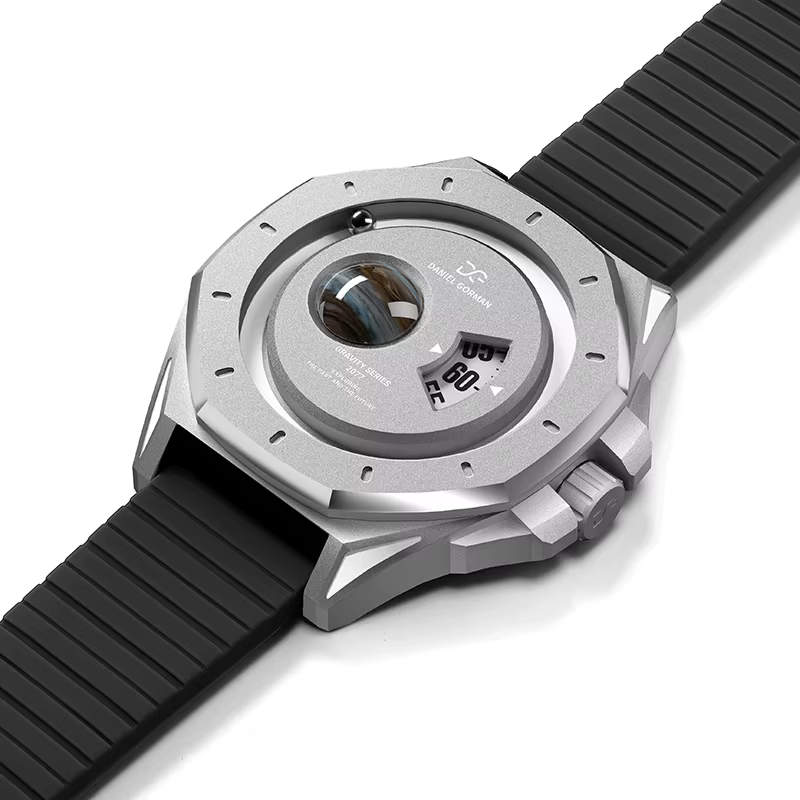 Daniel Gorman Gravity Series Jupiter Sport Montre pour homme Grande boîtier Quartz Bracelet en silicone étanche