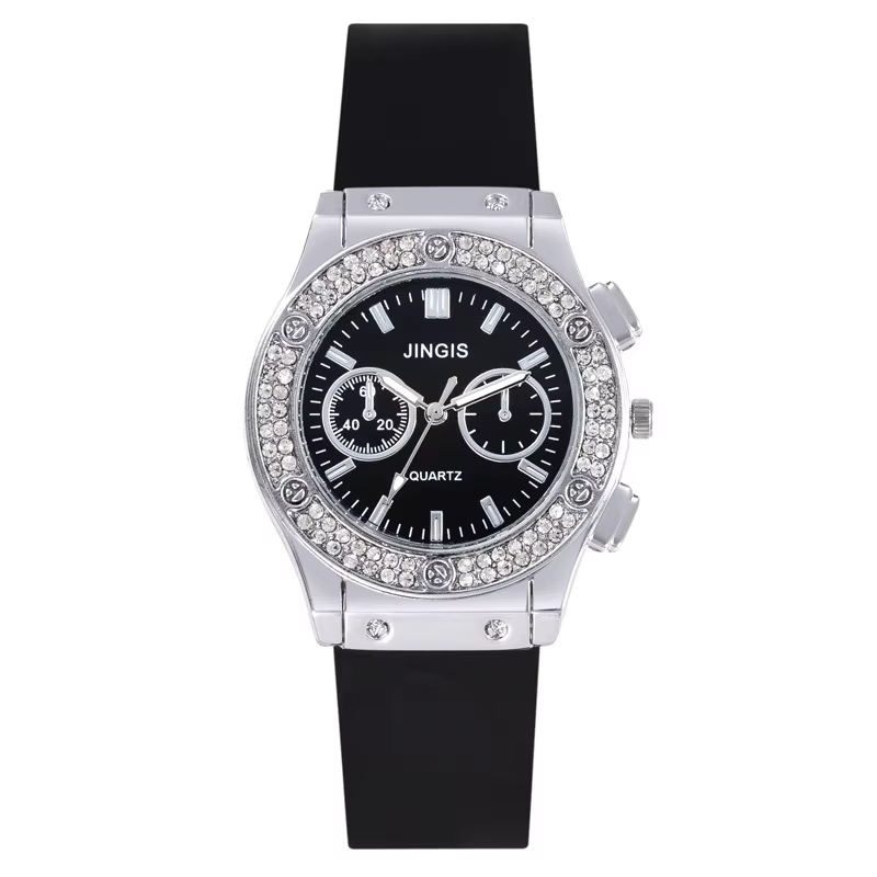 Mode femmes montres de luxe marque décontracté femme en caoutchouc Quartz