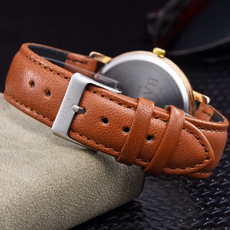Montre à quartz pour femme C-9301 Morning Lake Fashion, cuir véritable