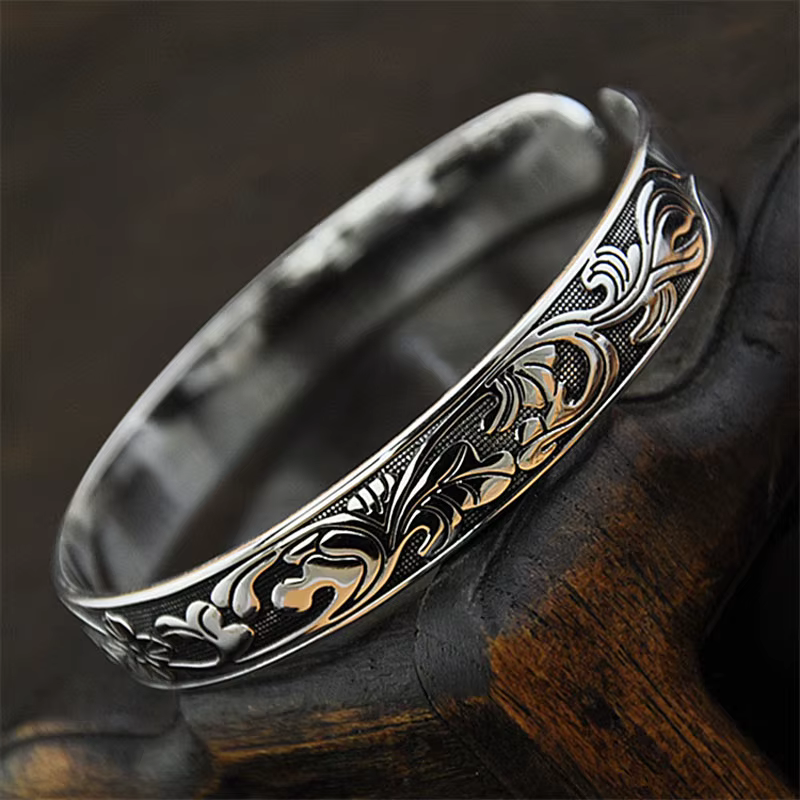 Bracelet Vintage en argent sterling 925 pour hommes et femmes, accessoires de bijoux de luxe pour mariage, vente en gros, livraison gratuite