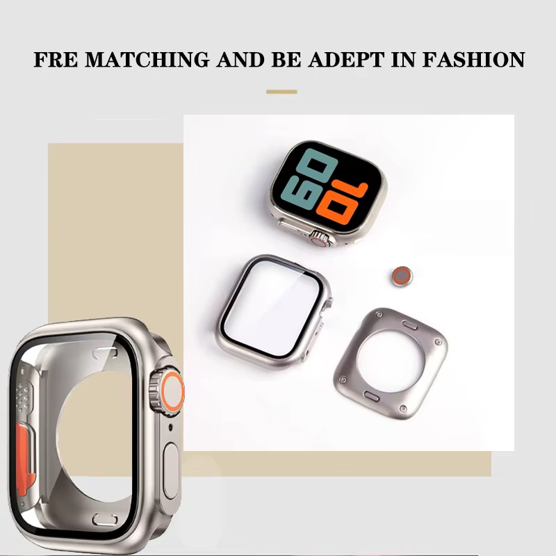 Bracelet en Silicone + boîtier change vers Ultra pour Apple Watch