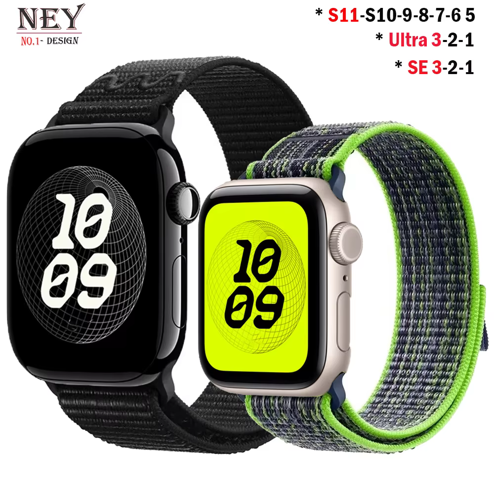 Bracelet à rayures pour bracelets de montre Apple série 49mm 11-10-9-8-7-6-5-4-SE-Ultra 2-3 42mm 46mm 45mm 40 44mm 41mm iWatch Sport Nyon Loop