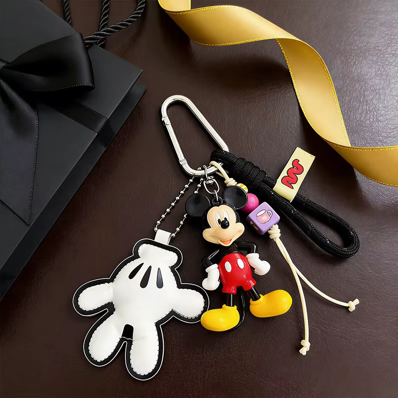 Porte-clés Disney authentique avec poupée Minnie et pendentif Donald Duck, accessoire mignon pour téléphone portable, petite idée cadeau