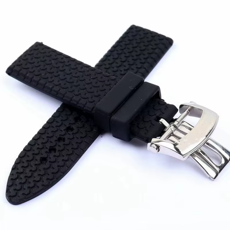 Bracelet de montre en caoutchouc de Silicone souple et Durable, adapté à Chopard Mille Miglia/GTS – 21mm 23mm, bracelet noir étanche, fermoir à déploiement