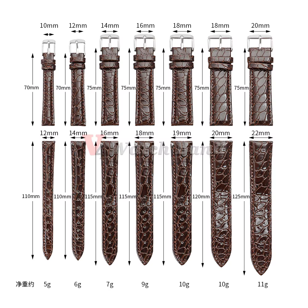 Bracelet de montre à motif crocodile