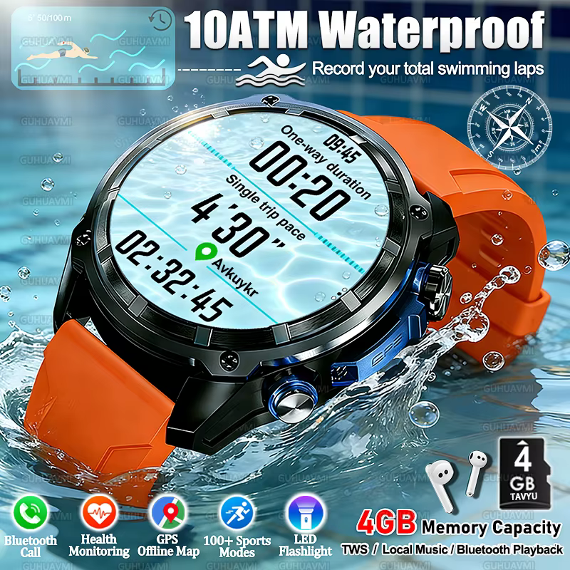 Montres intelligentes de plongée profonde pour homme