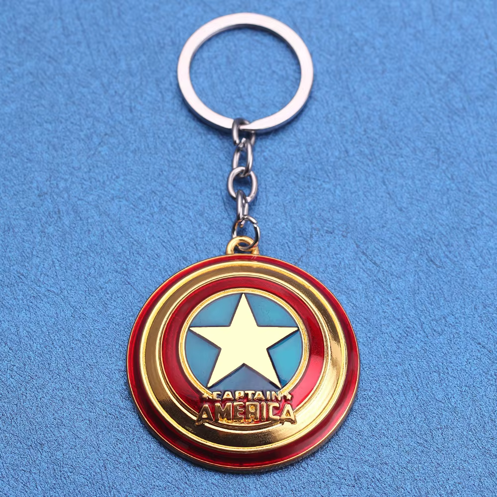 Porte-clés Bouclier Captain America, créatif et tendance, super-héros Avengers, pour homme, accessoire pour voiture et sac