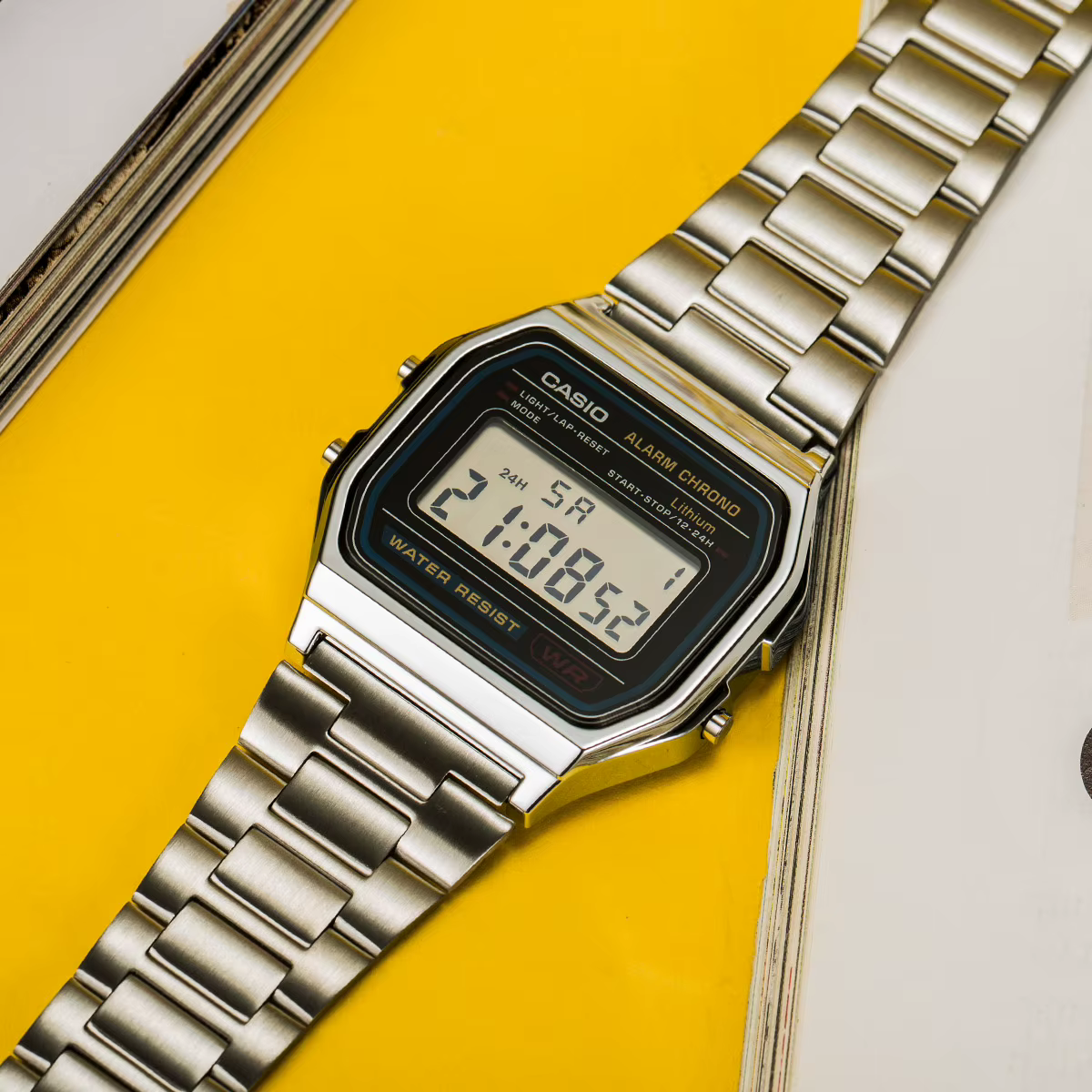 Série Casio A158WA | Montre numérique unisexe | Vintage | Chronomètre 100 secondes | Alarme quotidienne | Suivi du