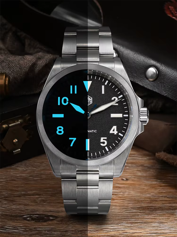 San Martin 40mm NH35 Explore série montre d'escalade pour hommes sport mécanique sur la mouche fermoir réglable 10Bar étanche SN0132