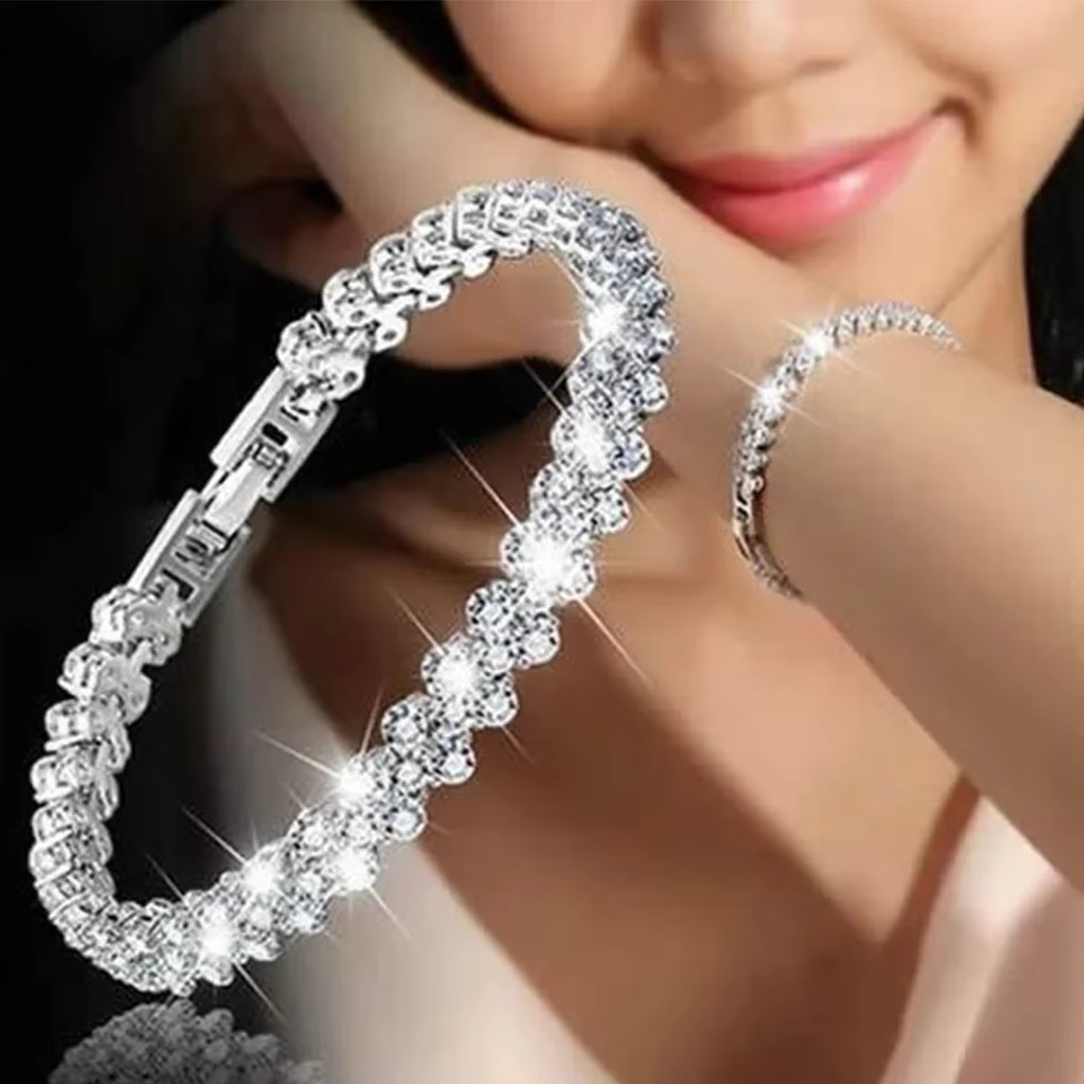 Nouveau Bracelet en Zircon 2026 pour Femmes et Adolescentes, Hypoallergénique, en Acier Inoxydable, Bijou de Fête Luxe Léger