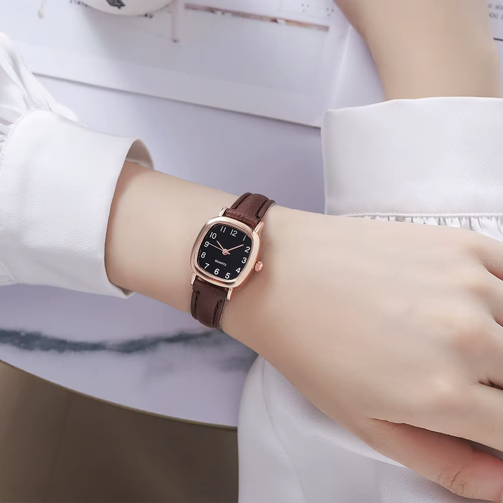 Montre pour femme mode petites montres à Quartz arabe montres-bracelets en cuir