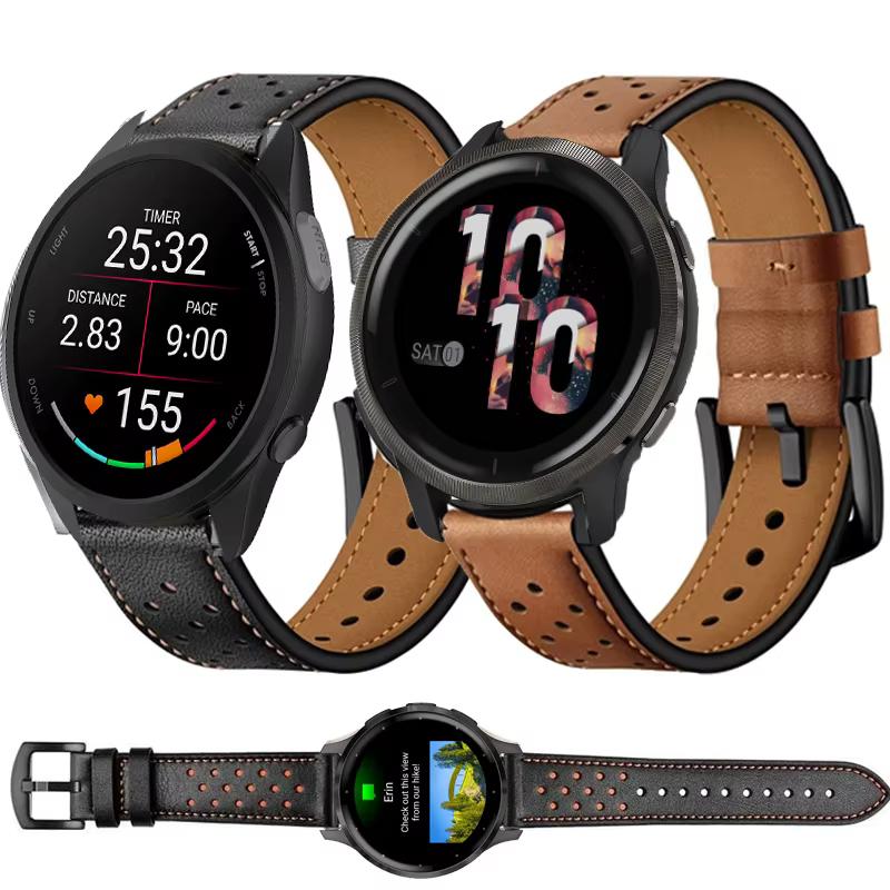 Bracelet en cuir pour Garmin Venu 3 2 Plus SQ SQ2
