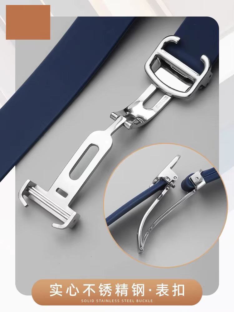 Bracelets de montre en caoutchouc de haute qualité pour bracelet Cartier Santos