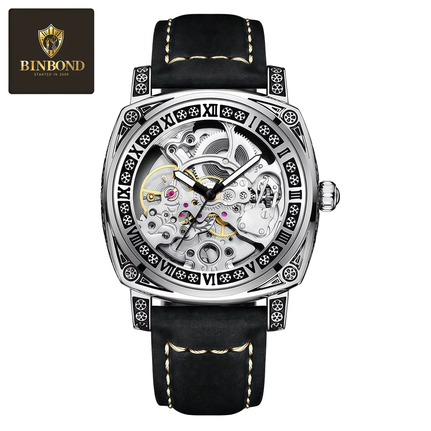 Montre mécanique automatique de luxe pour homme BINBOND