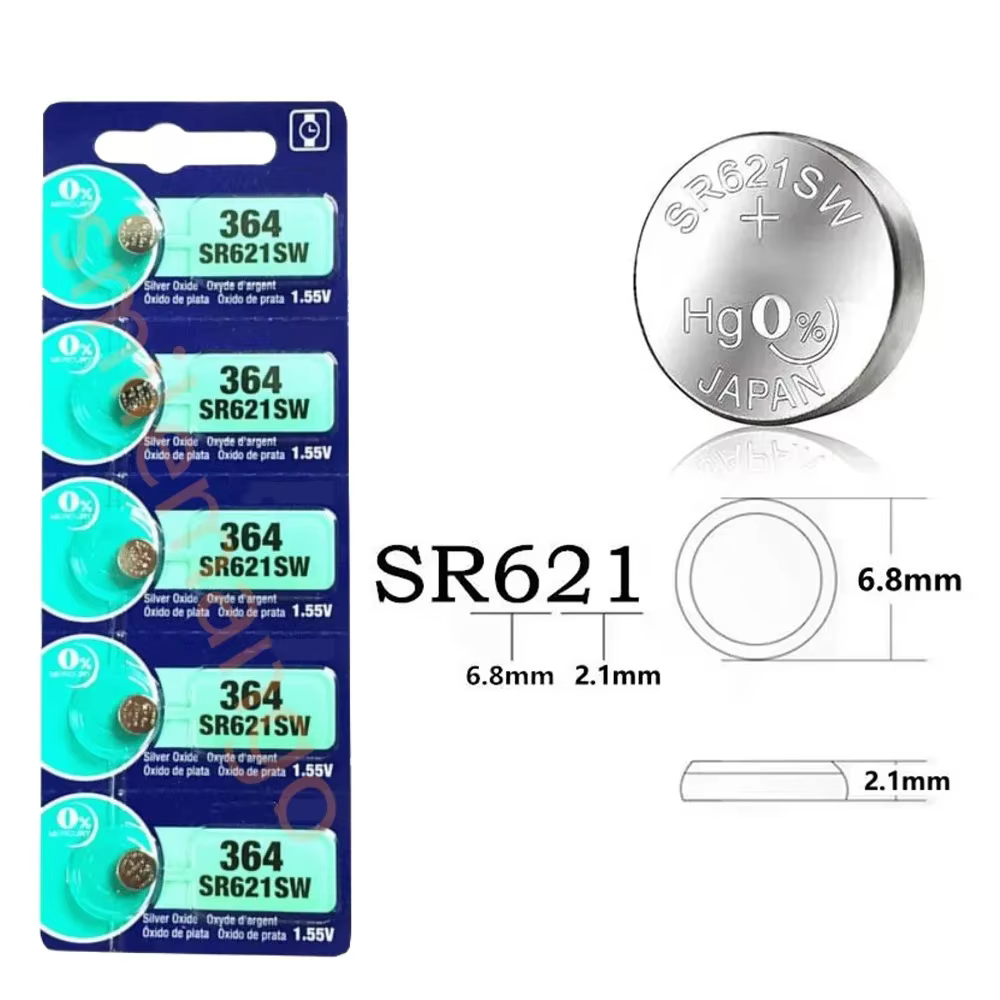 SONY-Pile bouton pour montre et jouets, pile bouton d'origine, télécommande, pièce 24.com, SR621SW, SR60, 364 V, 1.55