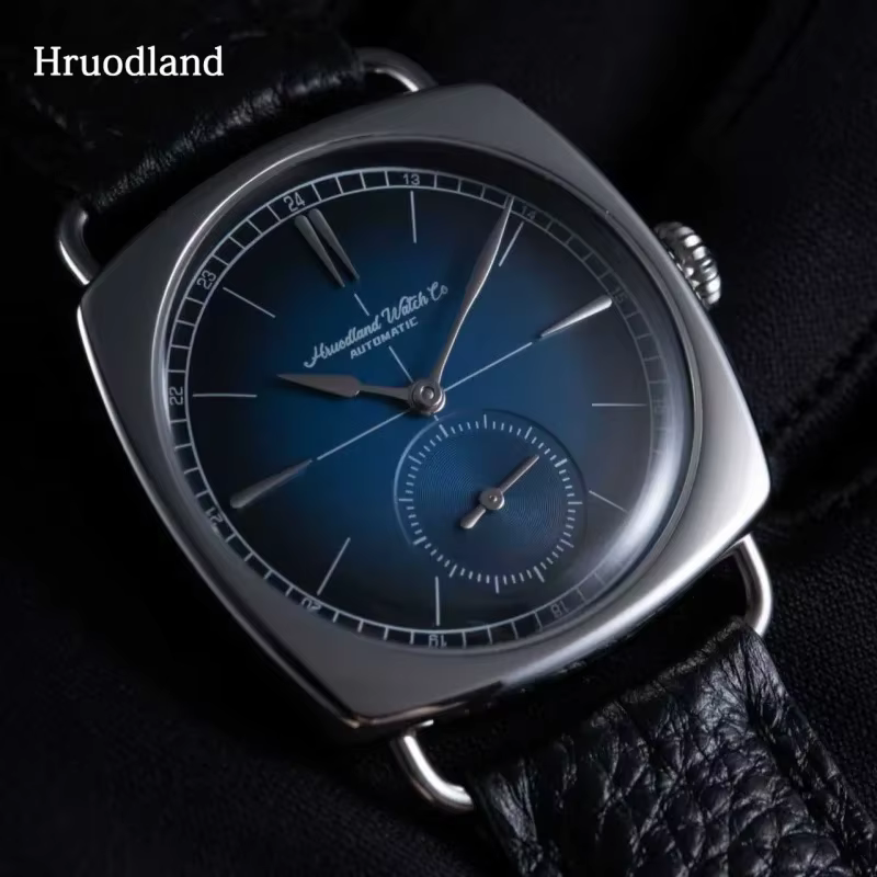 Hruodland 2025 montre mécanique pour hommes mouette St1701 36mm carré verre minéral acier inoxydable étanche 10Bar Reloj Hombre