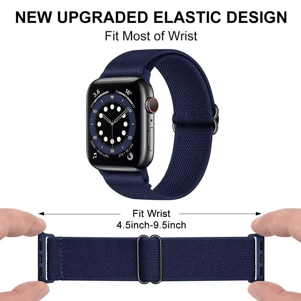Bracelet en tissu élastique en Nylon pour Apple Watch Ultra 3 2 1