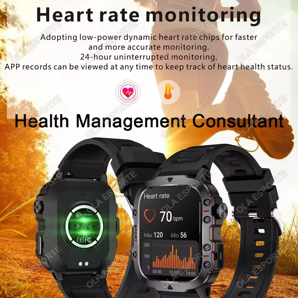 Nouvelle Montre Connectée Militaire 2026 pour Hommes