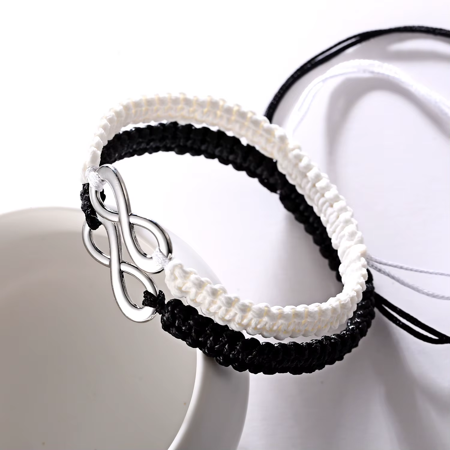 Bracelet porte-bonheur multicolore numéro 8 Infinity pour femmes et hommes, amitié, corde tressée à la main, breloque, cadeaux pour Couple, 2 pièces/ensemble