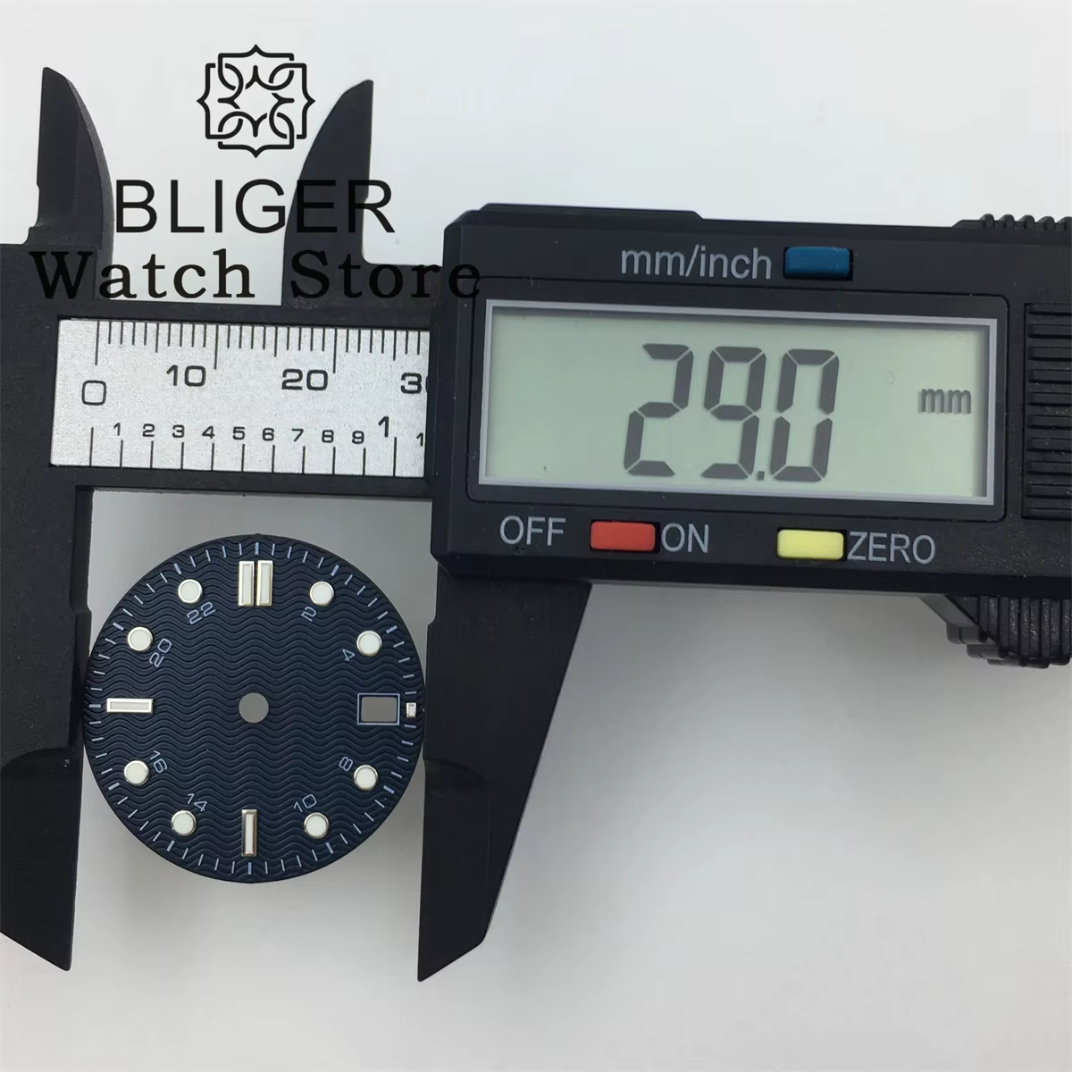 Cadran de Montre Noir Bleu Blanc