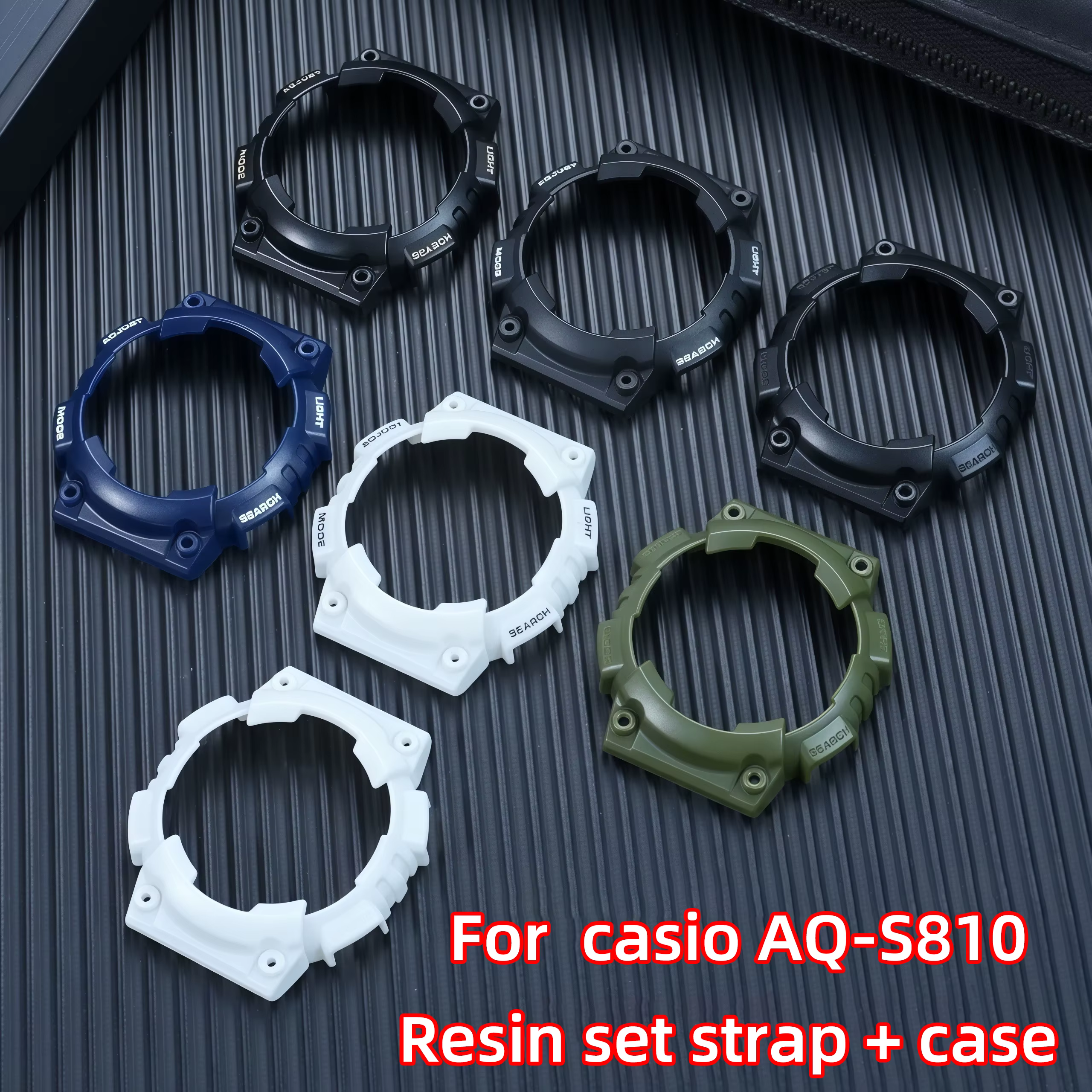 Pour Casio G-SHOCK AQ-S810W Ensemble bracelet et boîtier en résine | Sangle en silicone souple antichoc | Accessoires