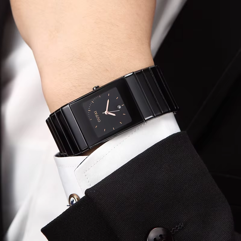 Montre carrée pour hommes OUPAI avec cadran rectangulaire