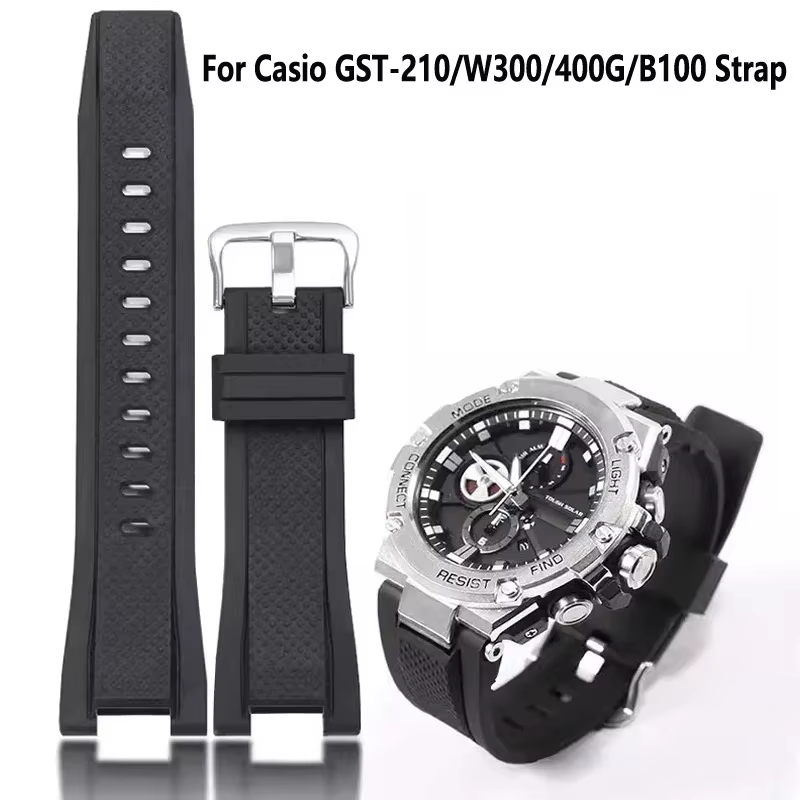 Bracelet d'accessoires de montre en Silicone pour Casio G SHOCK série GST GST-210/W300/400G/B100