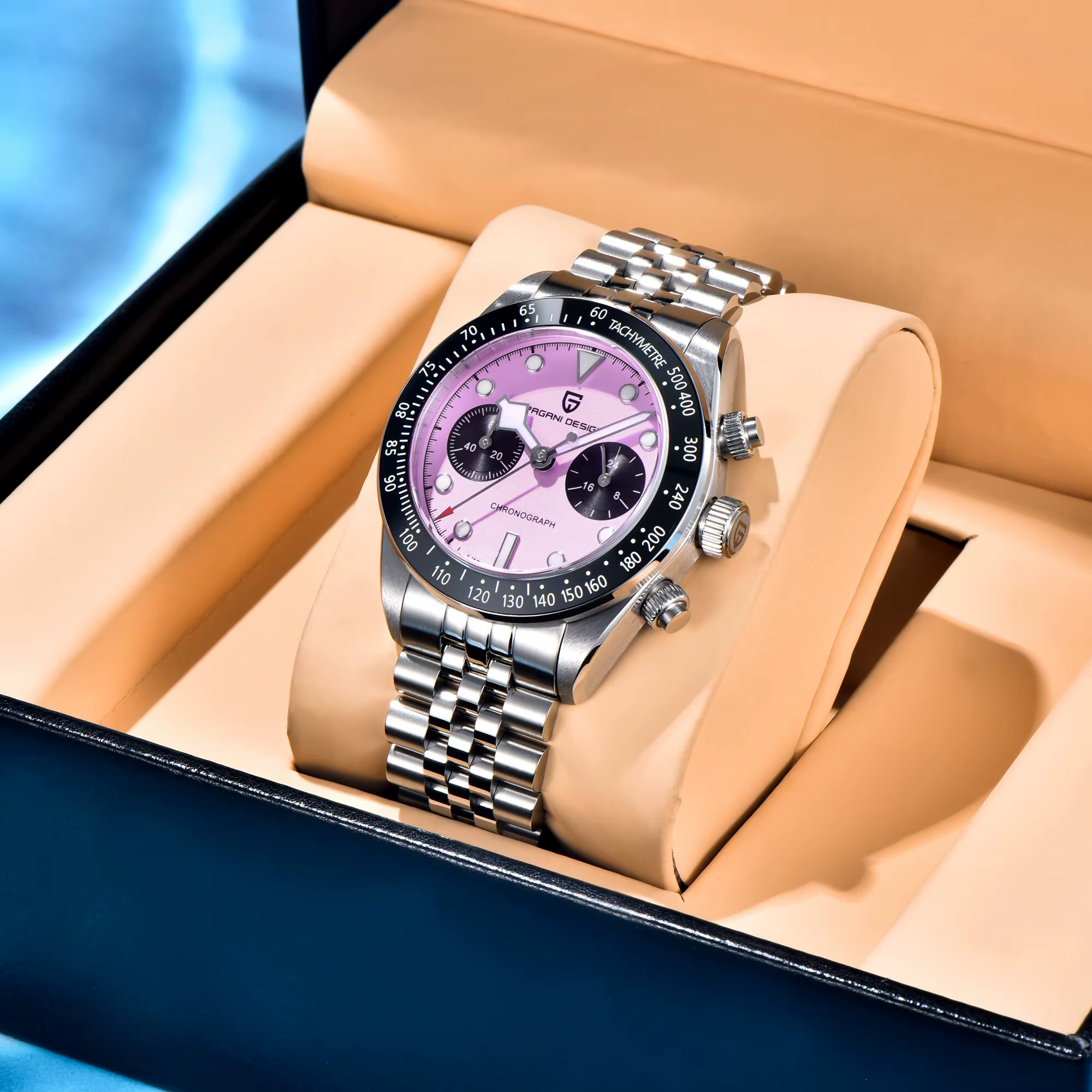 PAGANI DESIGN 2026 montre à Quartz pour hommes de luxe Style élégant chronographe en acier inoxydable verre saphir miroir conception étanche