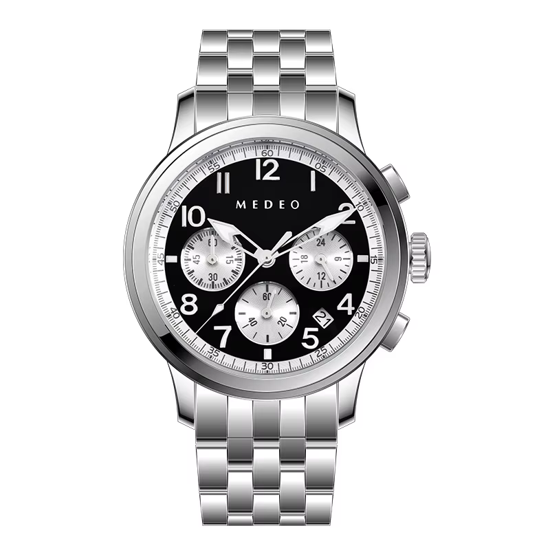 Montre à quartz chronographe série avec mouvement Sei-ko VD53B du Japon