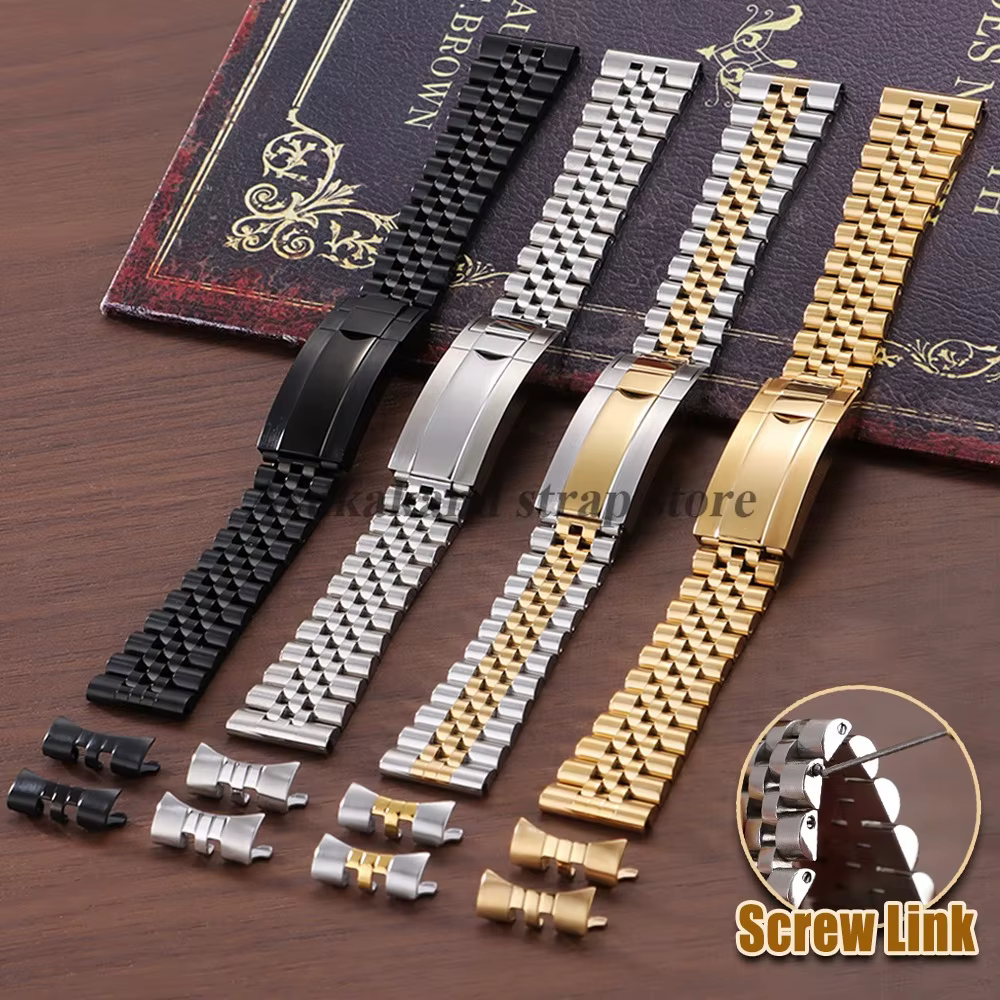 Bracelet de montre à extrémité incurvée de luxe pour Rolex DATEJUST, accessoires de Bracelet en acier inoxydable 20mm 21mm 22mm pour ceinture de montre en métal jubilé