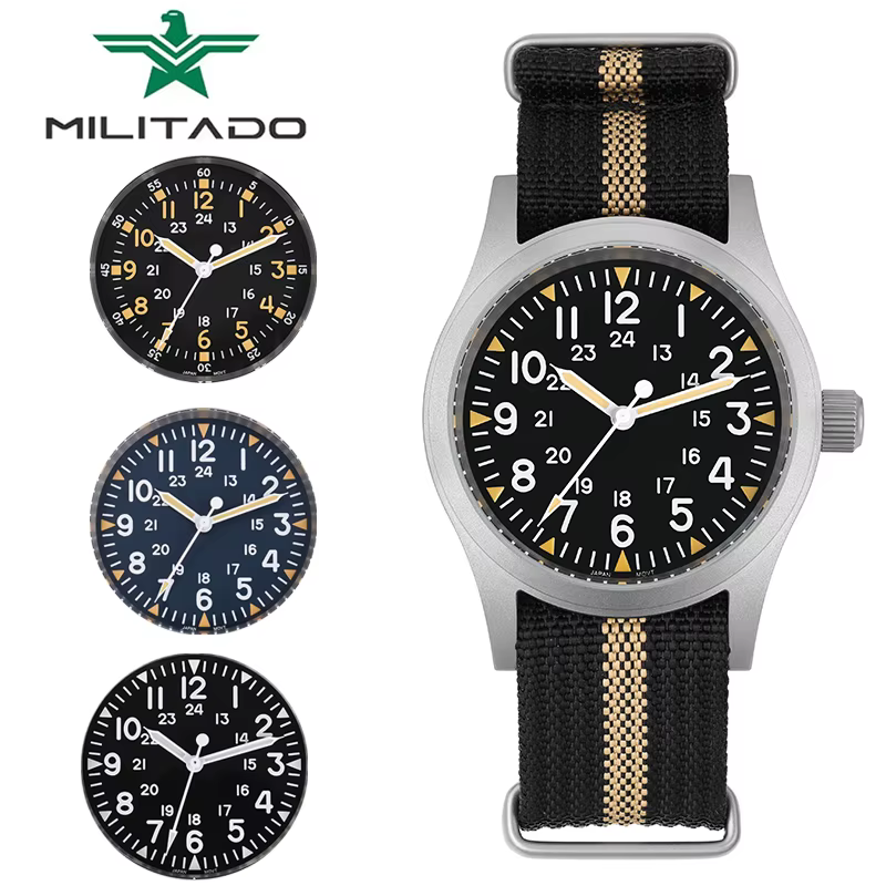Militado ML05 hommes montre VH31 mouvement à Quartz