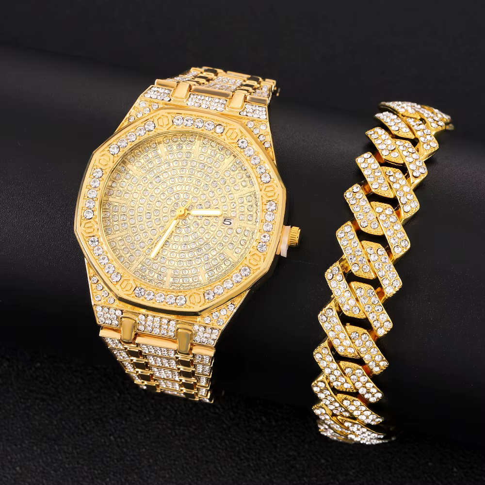 Montre glacée pour hommes