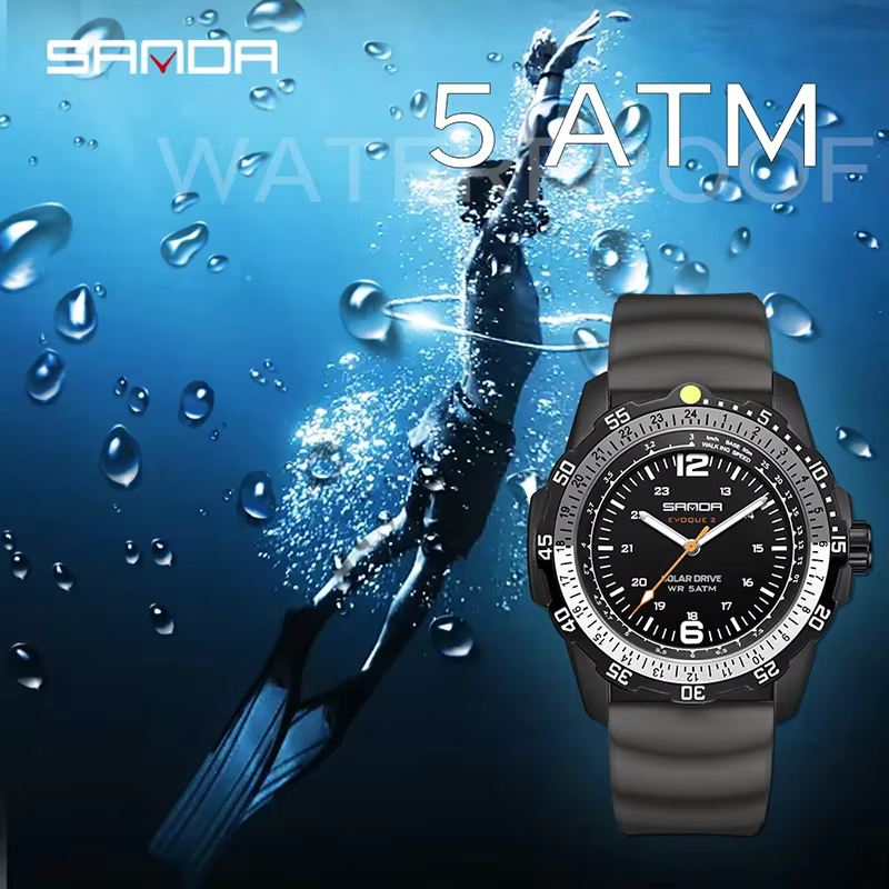 Montre solaire de luxe pour homme SANDA