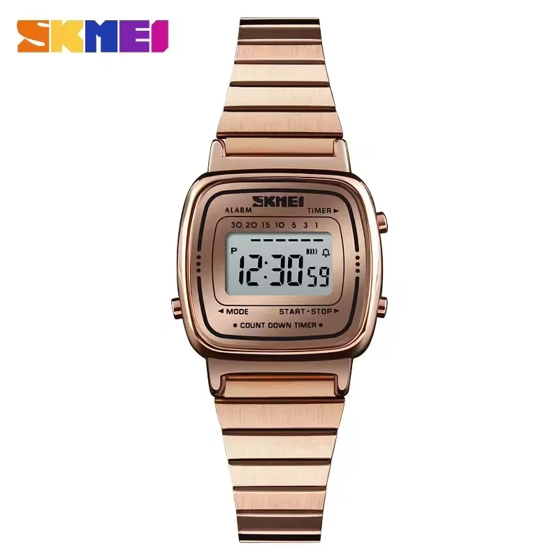 Montre numérique étanche à petit cadran pour femme