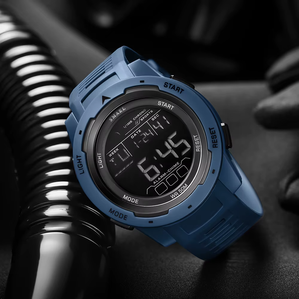 Montre-bracelet numérique étanche à LED pour homme