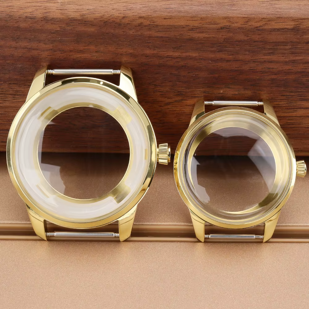 Boîtier de montre argenté 33MM/40MM avec verre bombé pour mouvements Seiko NH35 NH34 NH38