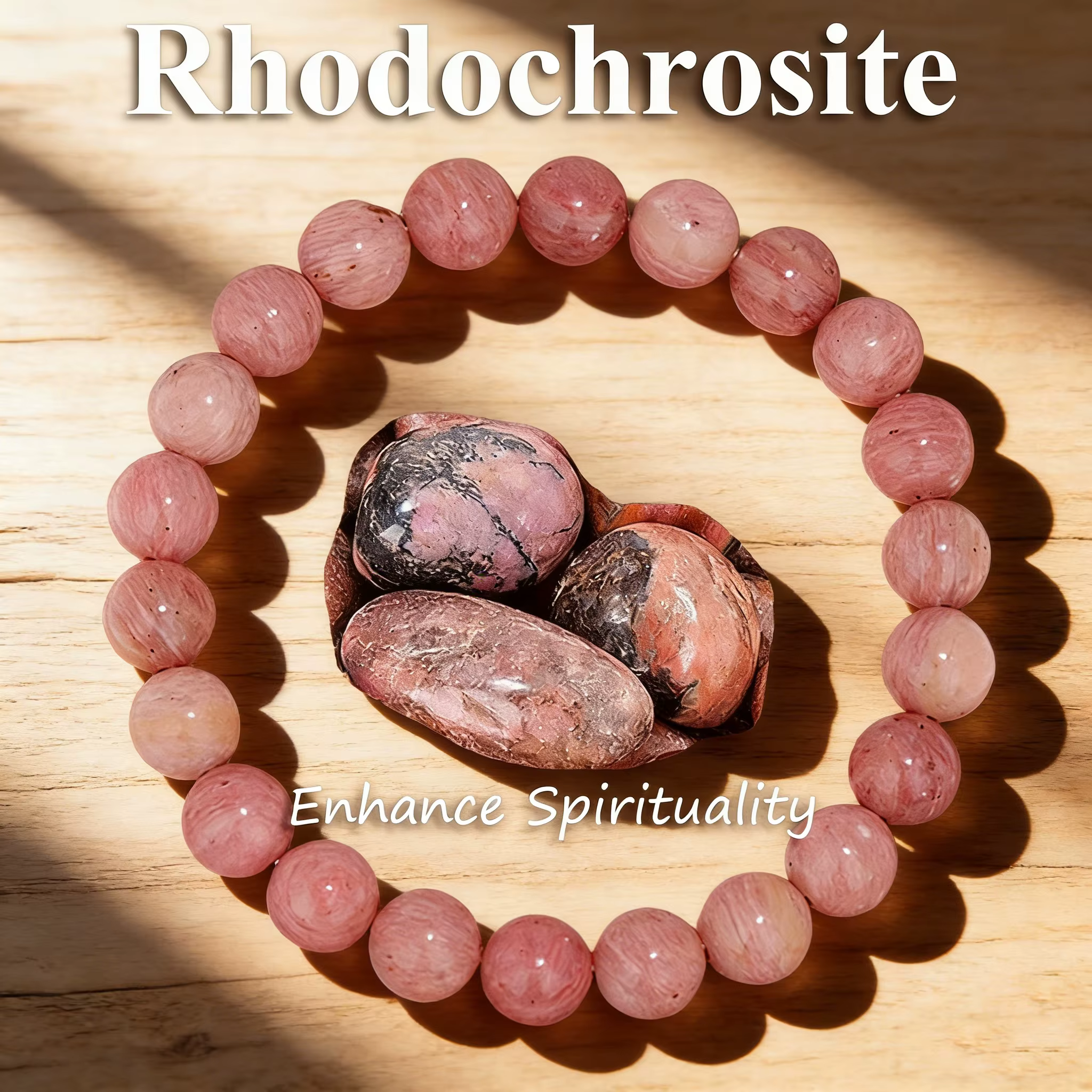 Bracelet en rhodochrosite 6 8 10mm