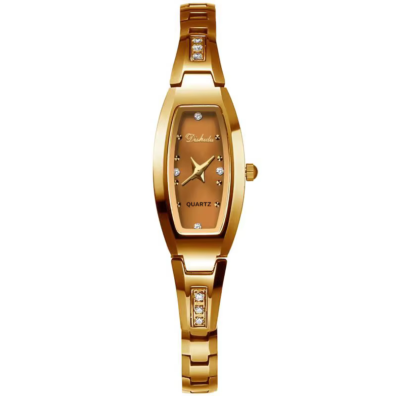 Montre rétro dorée pour femmes Vintage petites dames montres Bracelet en acier