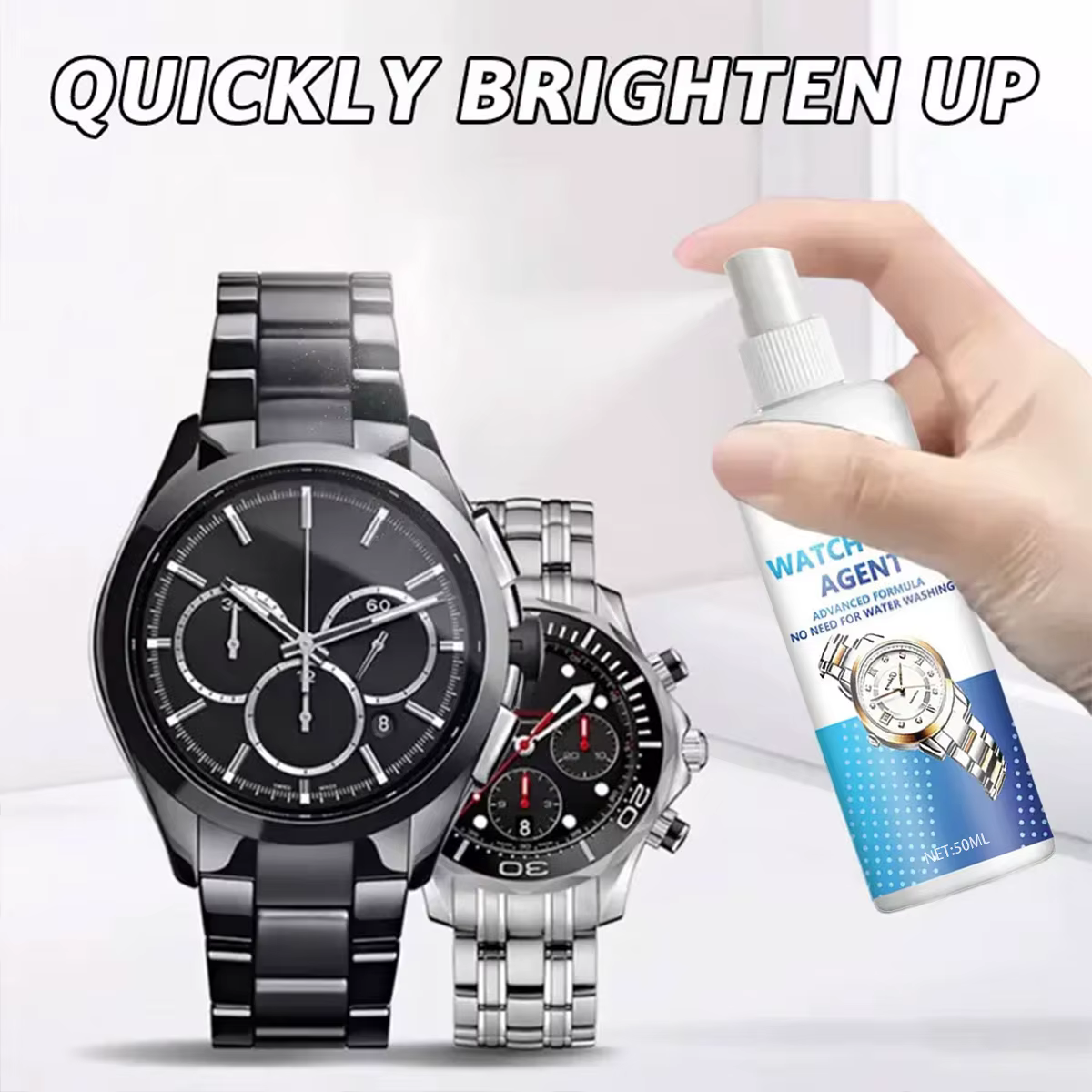 Spray de polissage pour l'entretien des montres - Prévient la décoloration et restaure la brillance des surfaces
