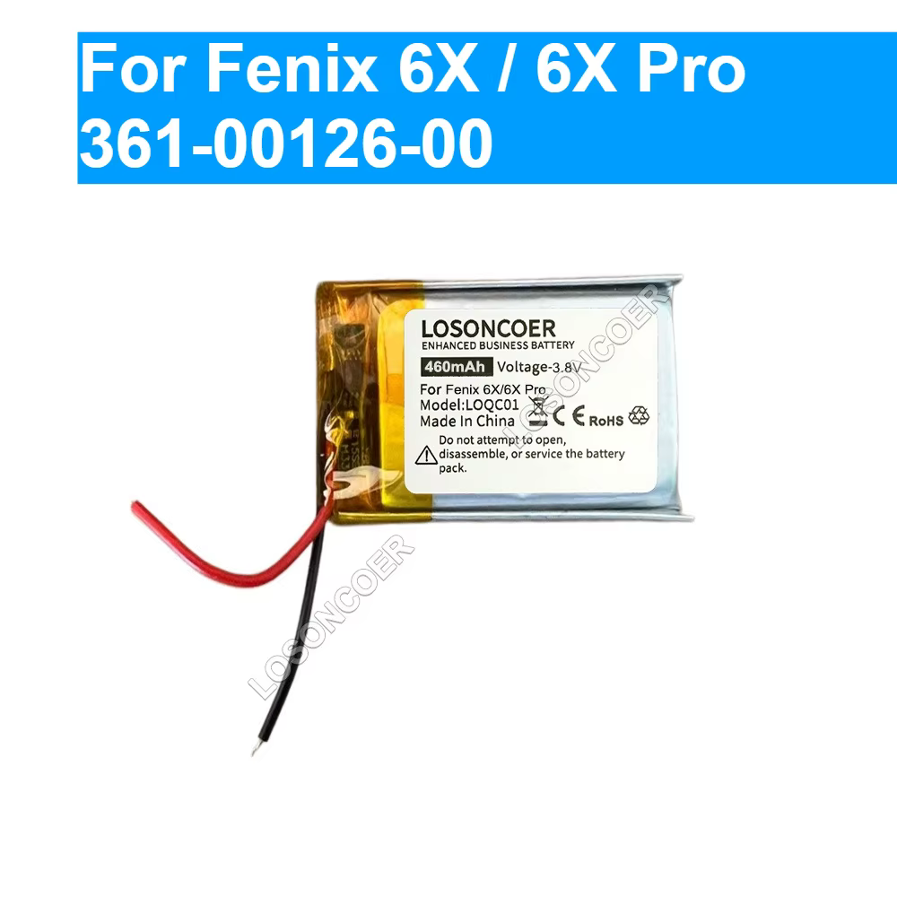 Batterie pour montre de sport Garmin Fenix 6 6S Sapphire 6X Pro Solar 361-00126-00 361-00086-11 361-00086-12