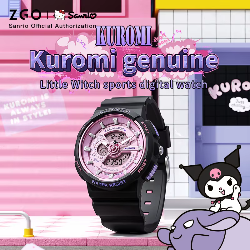 ZGO X Sanurgente Kuromi Montre Électronique Étanche 50M