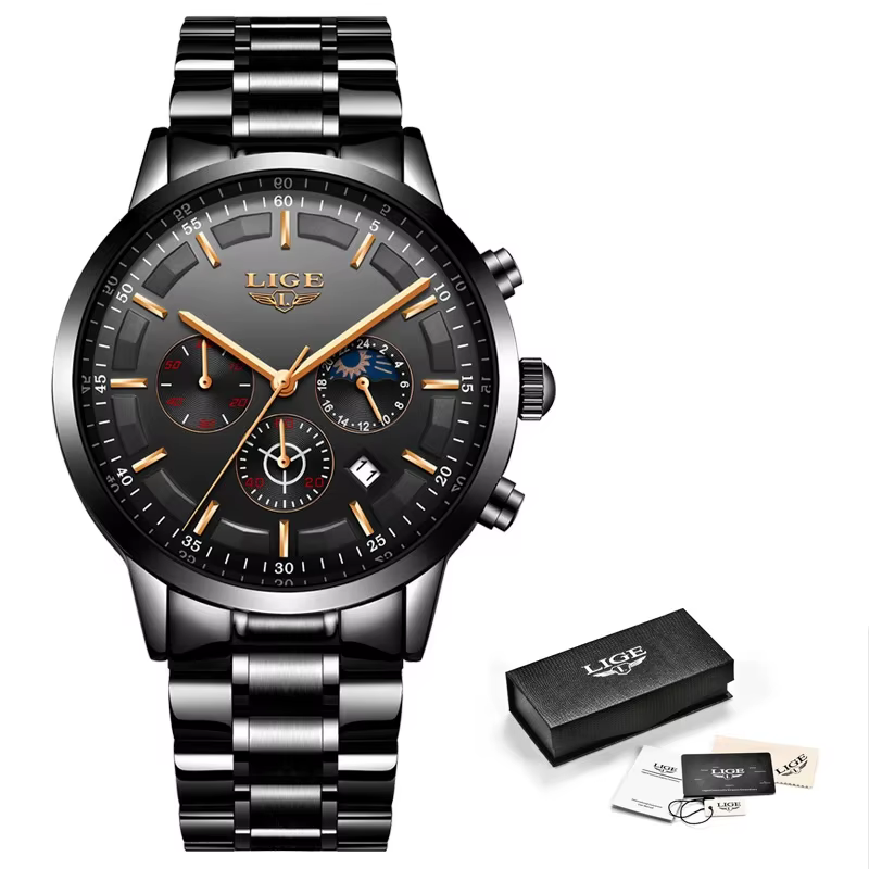 Montre-bracelet à quartz étanche pour homme