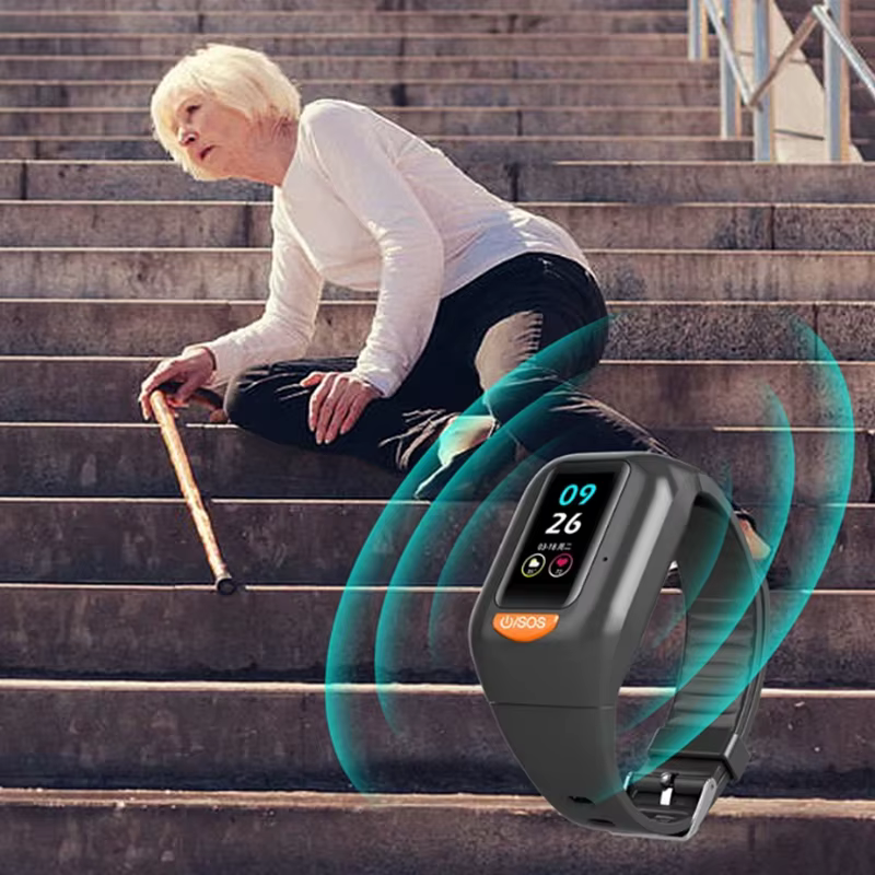 Date personnes âgées 4G montre intelligente hommes écran couleur GPS Wifi voix parler SOS pour aide étanche