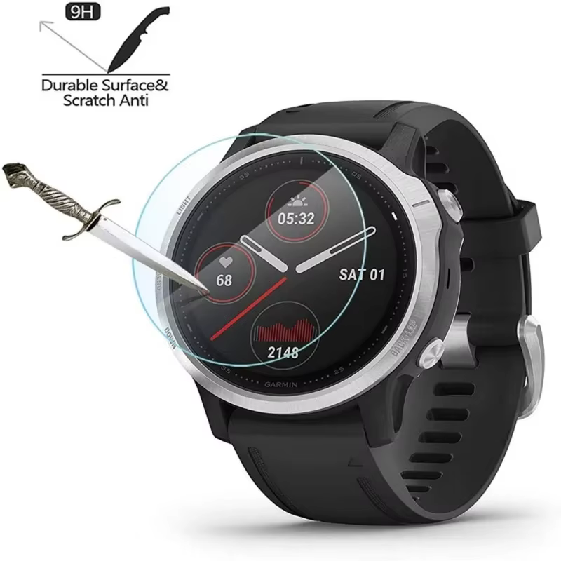 Verre trempé pour Garmin Fenix 8 7 7S 7X 6 6S 6X Pro Sapphire HD Film de protection d'écran pour montre intelligente