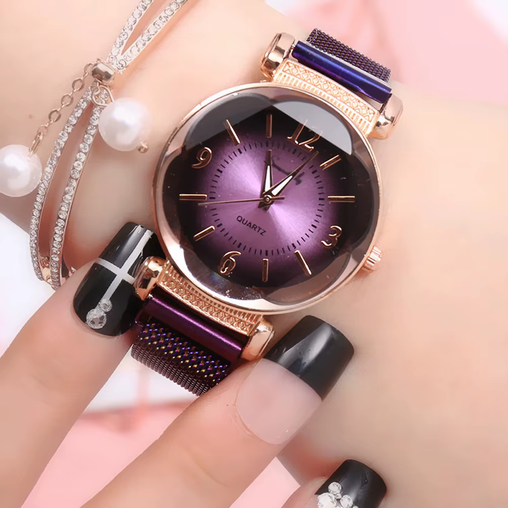 Milan aimant boucle femmes montre mode sauvage nouvelle montre-bracelet de luxe dames géométrique chiffre romain Quartz mouvement horloge