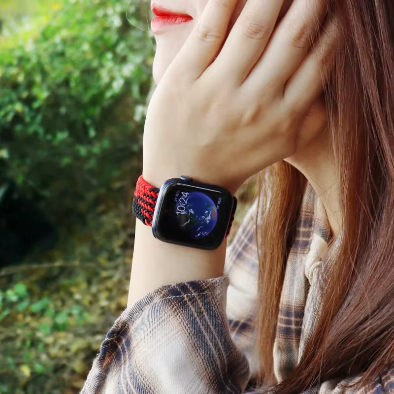 Bracelet tressé Black Unity pour Apple Watch 44mm 45mm 40mm 41mm 46mm