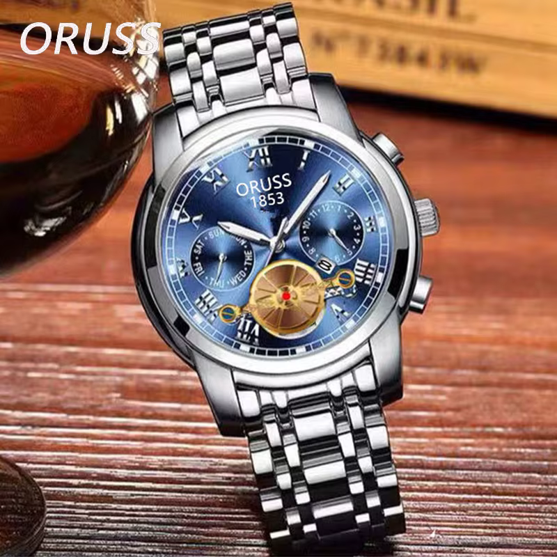 Montre à quartz de luxe étanche pour homme avec bracelet en acier