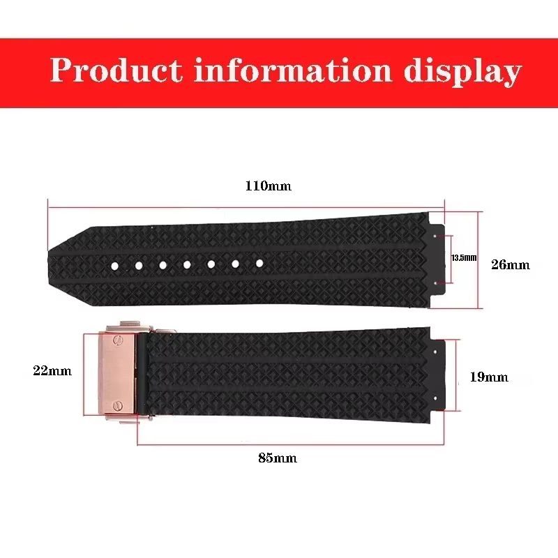 Bracelet de montre en Silicone pour HUBLOT HB Yubo fusion classique big bang